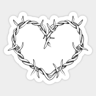 Heart shape of barbed wire Sticker